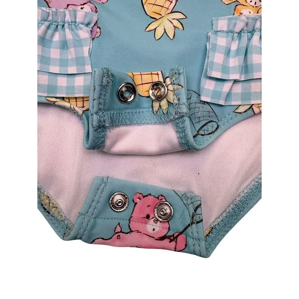 Care Bears Baby Rash Guard Swimsuit 3-6 Months Blue UPF Long Sleeve NWT